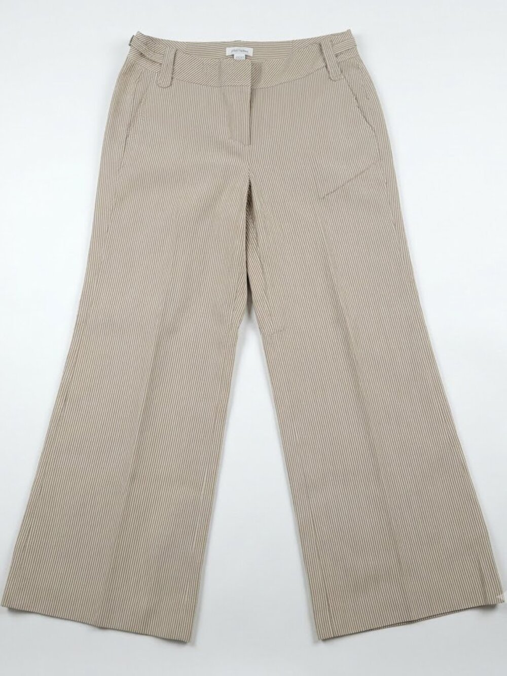 LOFT 100 % cotton 8 P Trousers Y2K stripe Seersucker Wide Leg Mid Rise Pants